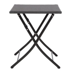Bolero Square PE Wicker Folding Table Black 600x600mm