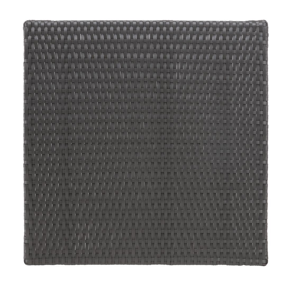 Bolero Square PE Wicker Folding Table Black 600x600mm
