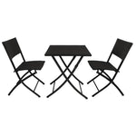 Bolero Square PE Wicker Folding Table Black 600x600mm