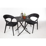 Bolero Square PE Wicker Folding Table Black 600x600mm
