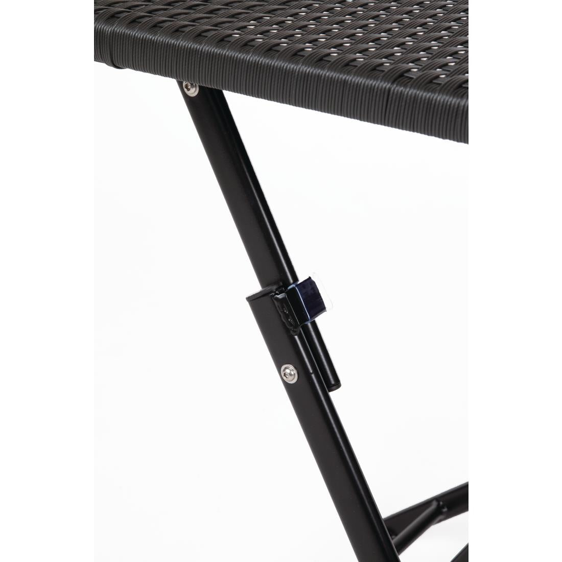 Bolero Square PE Wicker Folding Table Black 600x600mm