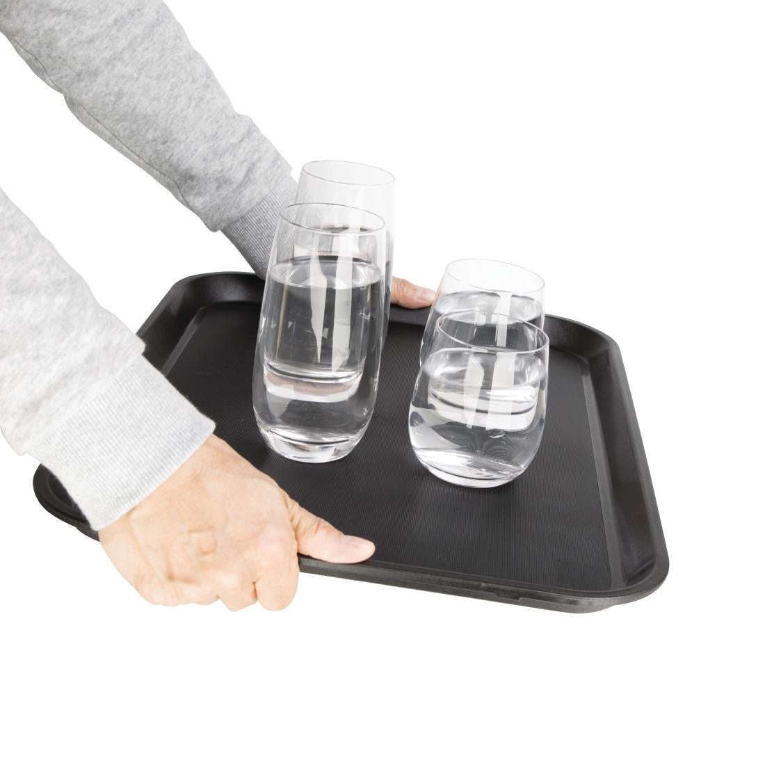 Olympia Kristallon PP Rectangular Non-Slip Tray Black 355x455mm
