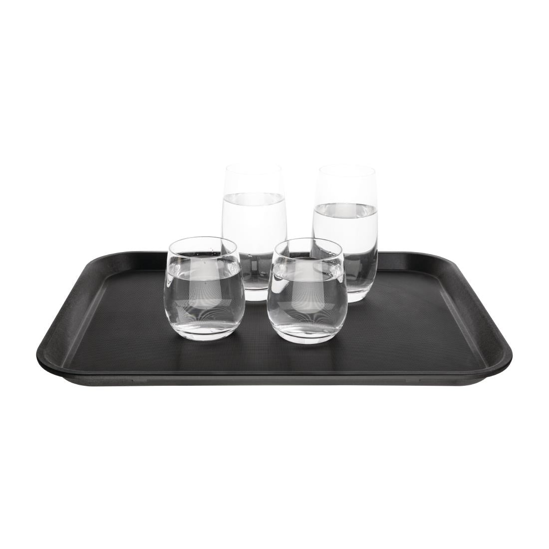Olympia Kristallon PP Rectangular Non-Slip Tray Black 355x455mm