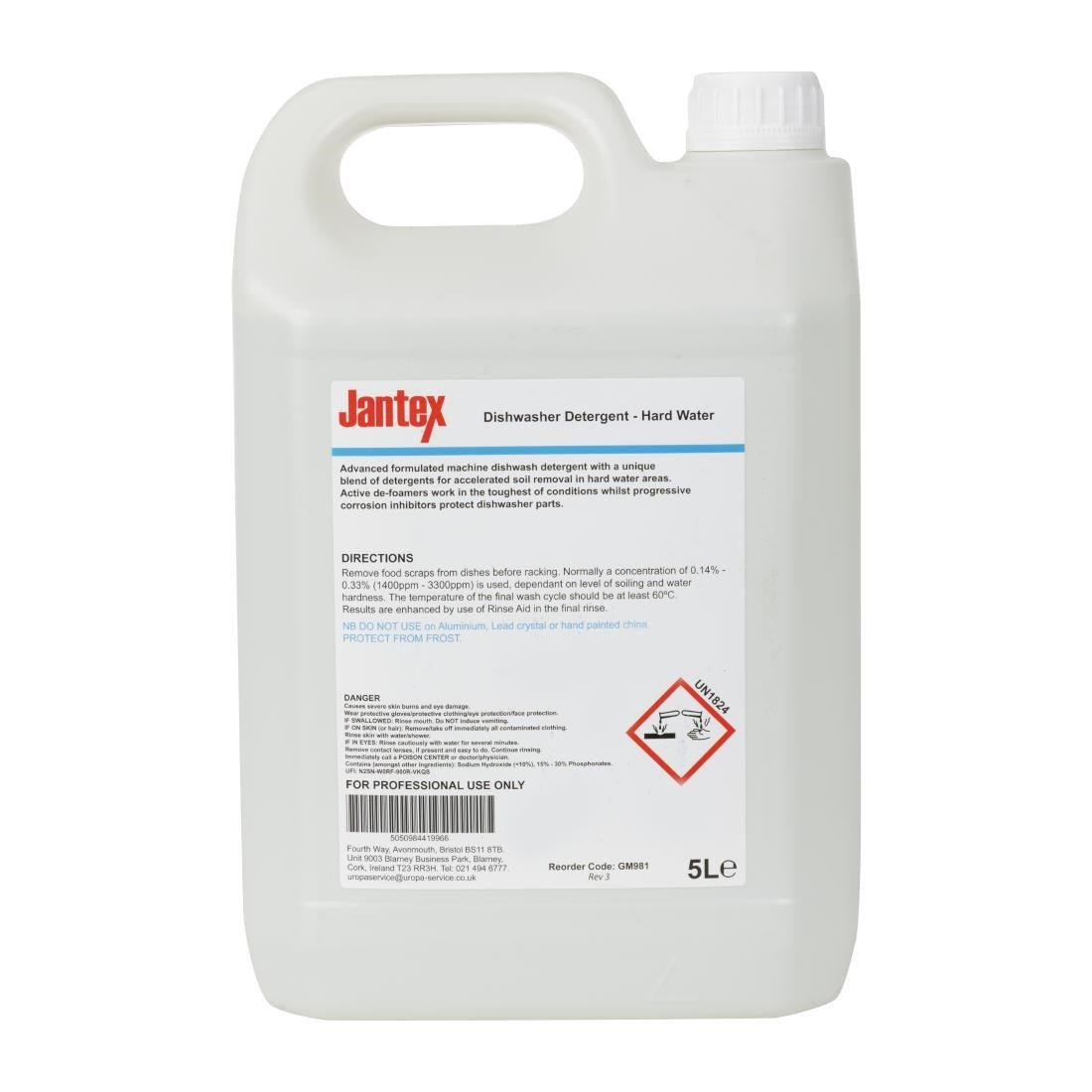 Jantex Pro Hard Water Dishwasher Detergent 5Ltr