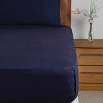 Mitre Essentials Temir Flat Sheet Navy Double