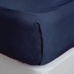 Mitre Essentials Temir Flat Sheet Navy Double