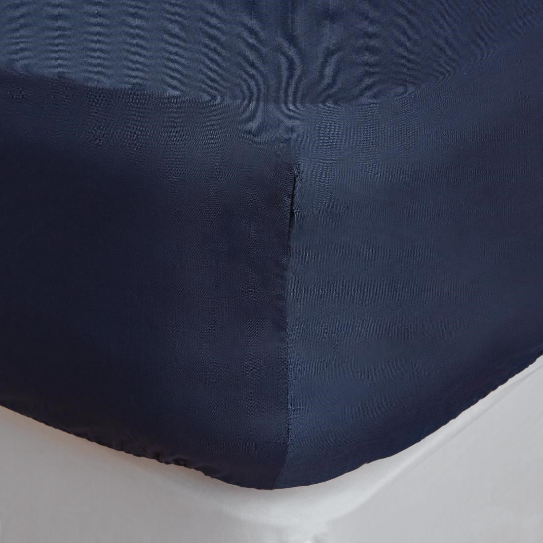 Mitre Essentials Temir Fitted Sheet NavyDouble