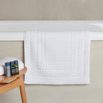 Mitre Heritage Chequers Bath Mat White