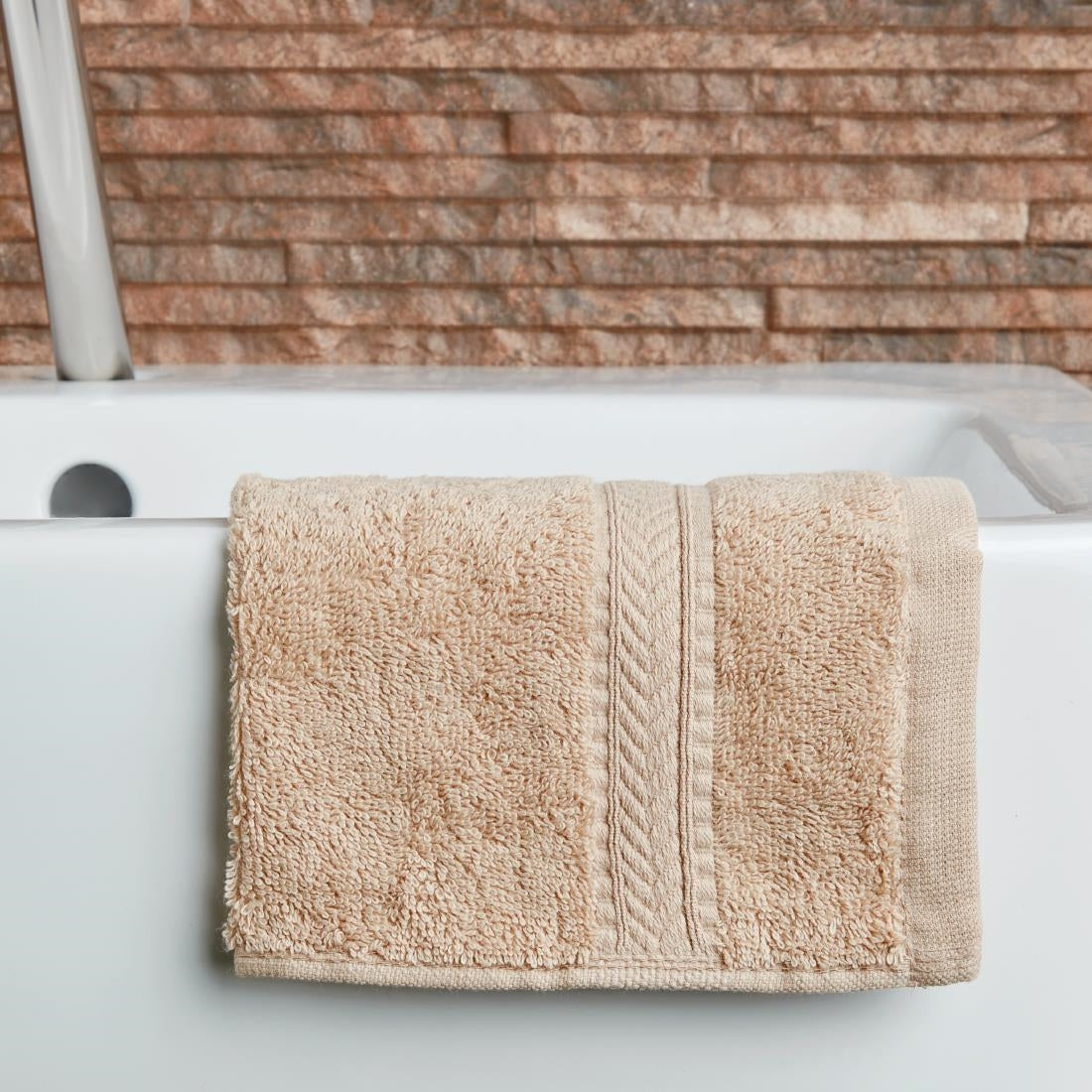 Mitre Essentials Nova Face Cloth Beige (10 Pack)