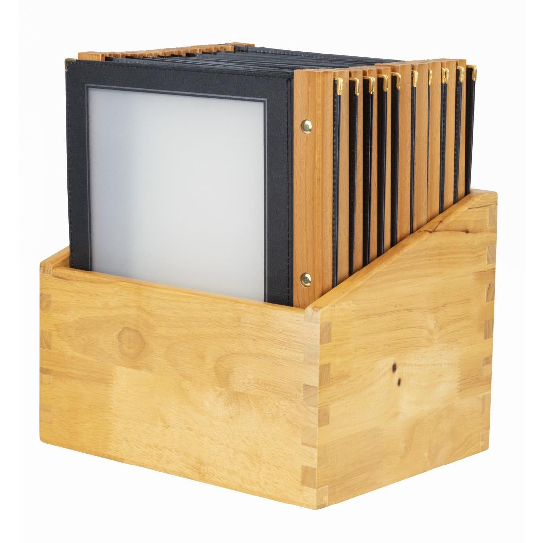Securit American-Style A4 Menu Covers with Wooden Storage Box
