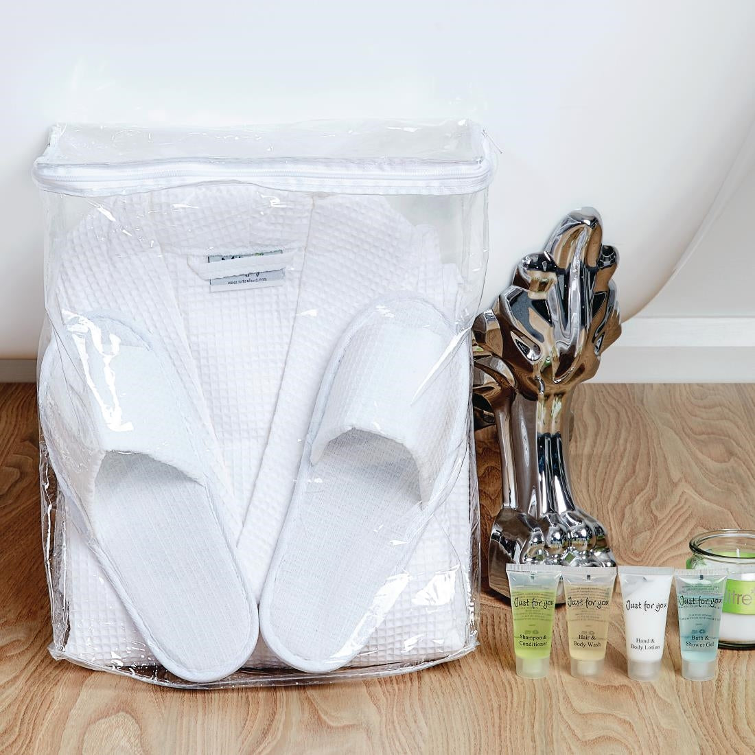 Mitre Comfort Langley Bathrobe and Slipper Set with Storage Bag Large
