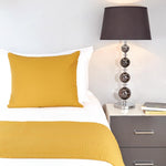 Mitre Essentials Quilted Waffle Cushion Cover Ochre