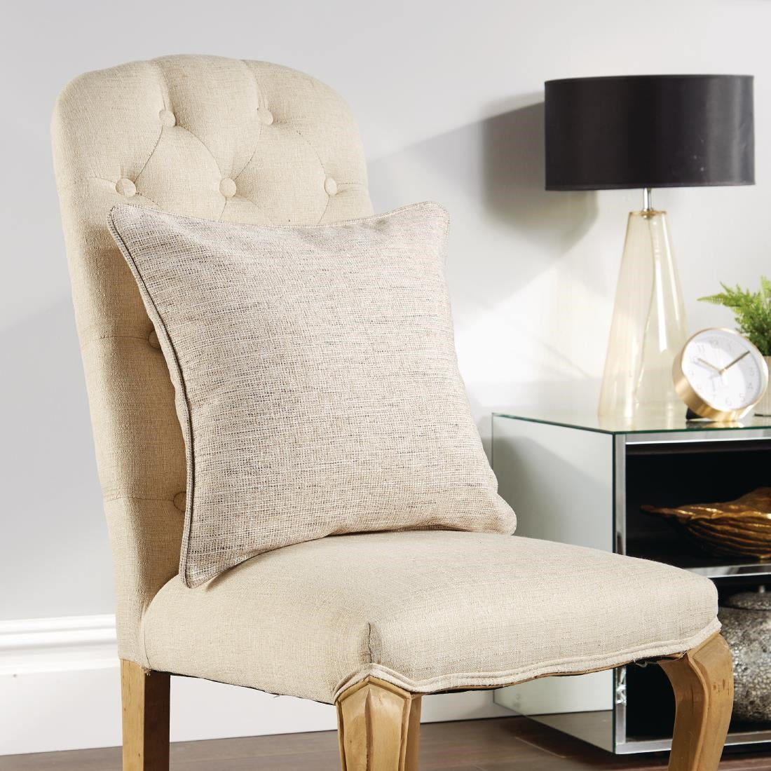 POLARIS 43x43cm Self Piped Cushion (includes Pad) - LATTE
