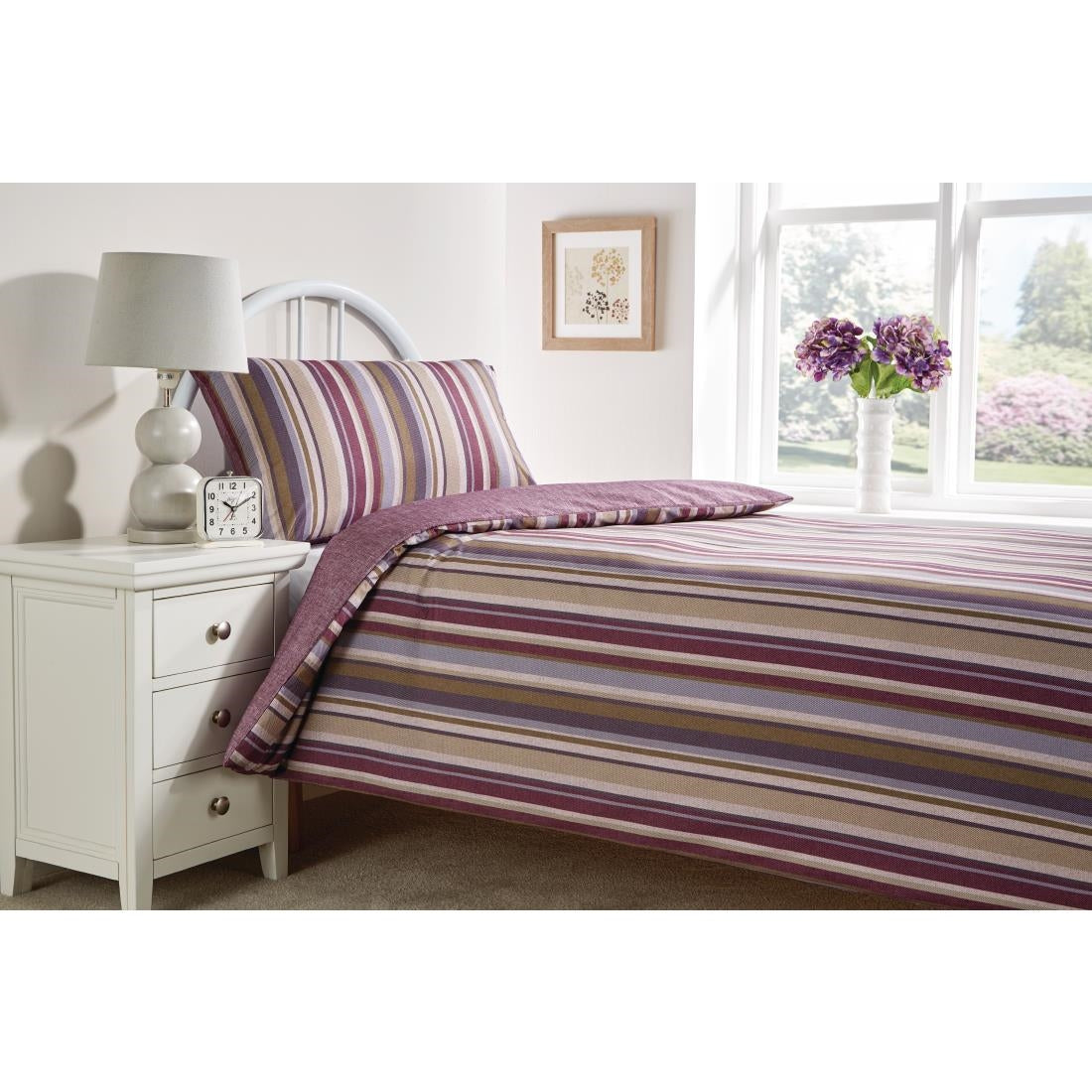 Essentials FIORELLA Cordelia Aubergine/ Everett Aubergine Duvet Cover - Single