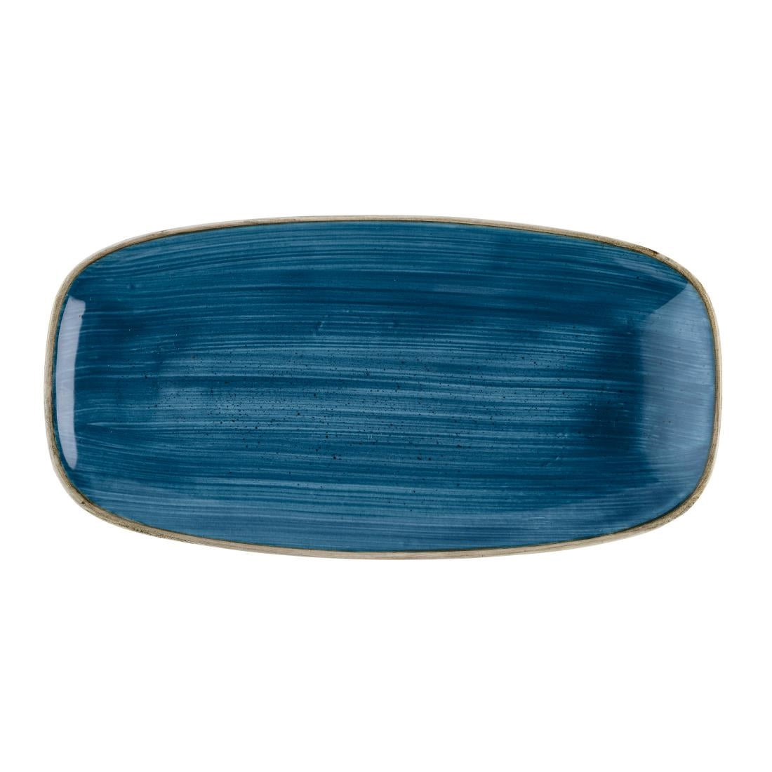 Churchill Stonecast Java Blue Chef's Oblong Plates 288 x 152mm (12 Pack)