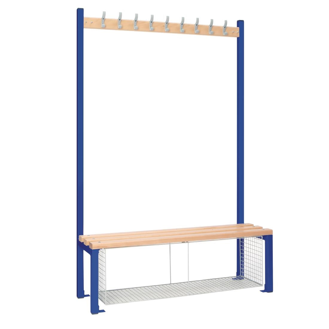 Single-Sided Island Seating with Mesh Tray Blue 1200mm