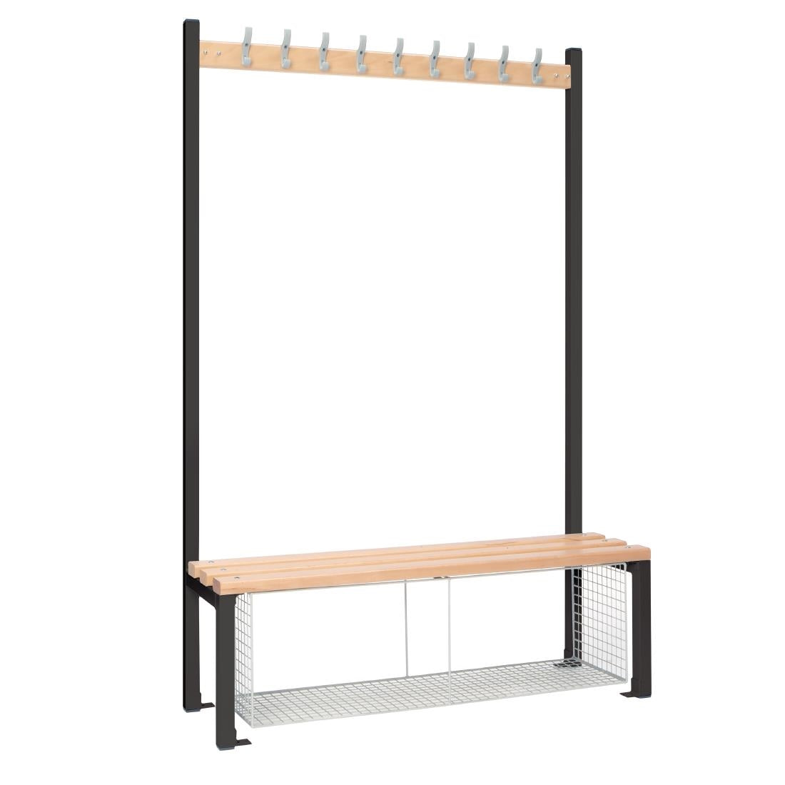 Single-Sided Island Seating with Mesh Tray Black 1200mm