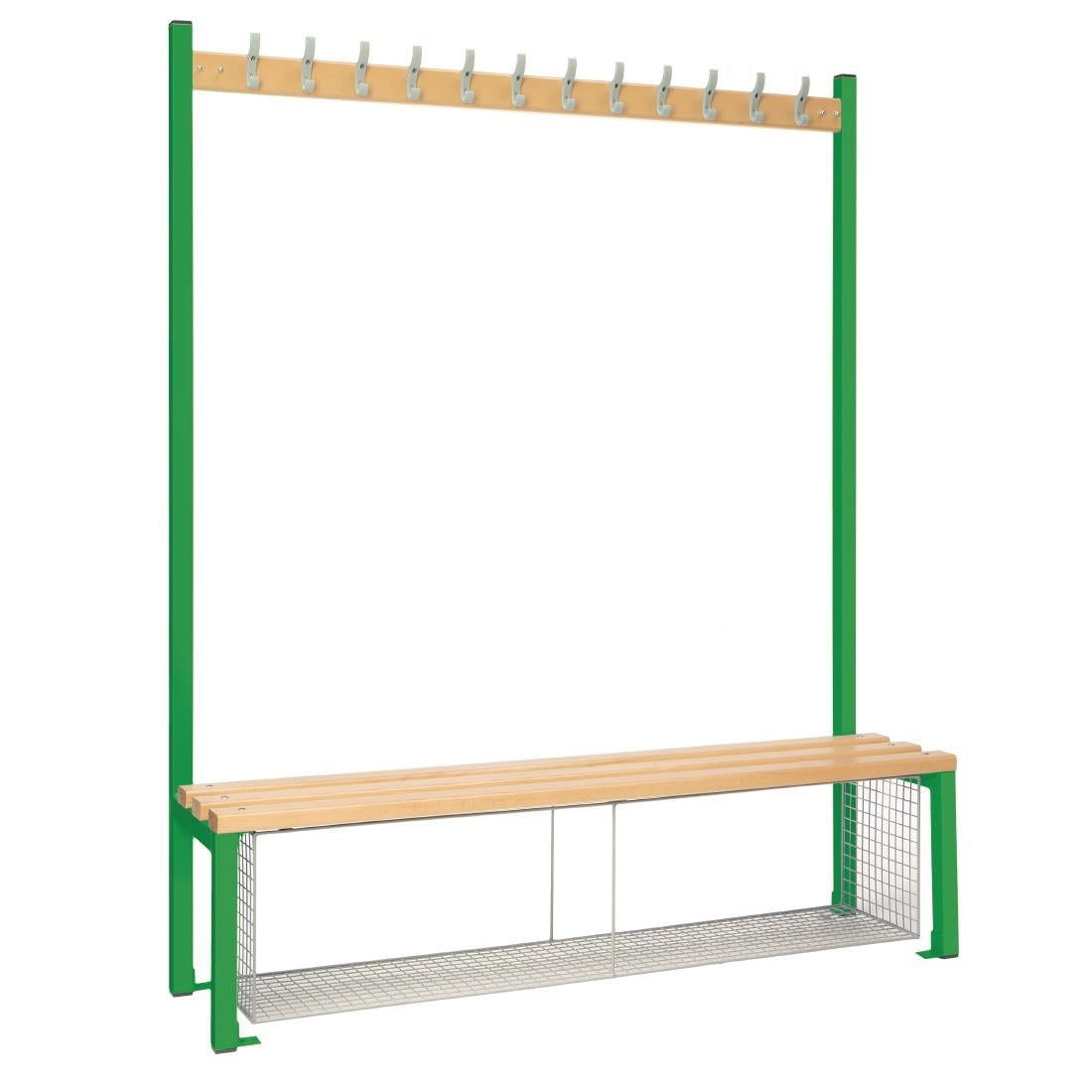 Single-Sided Island Seating with Mesh Tray Green 1500mm