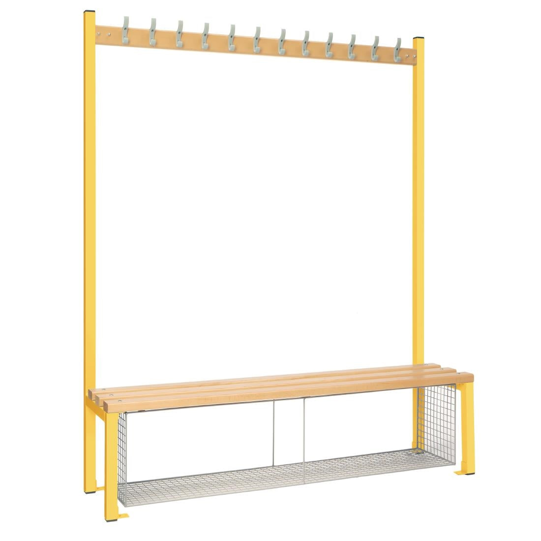 Single-Sided Island Seating with Mesh Tray Yellow 1500mm