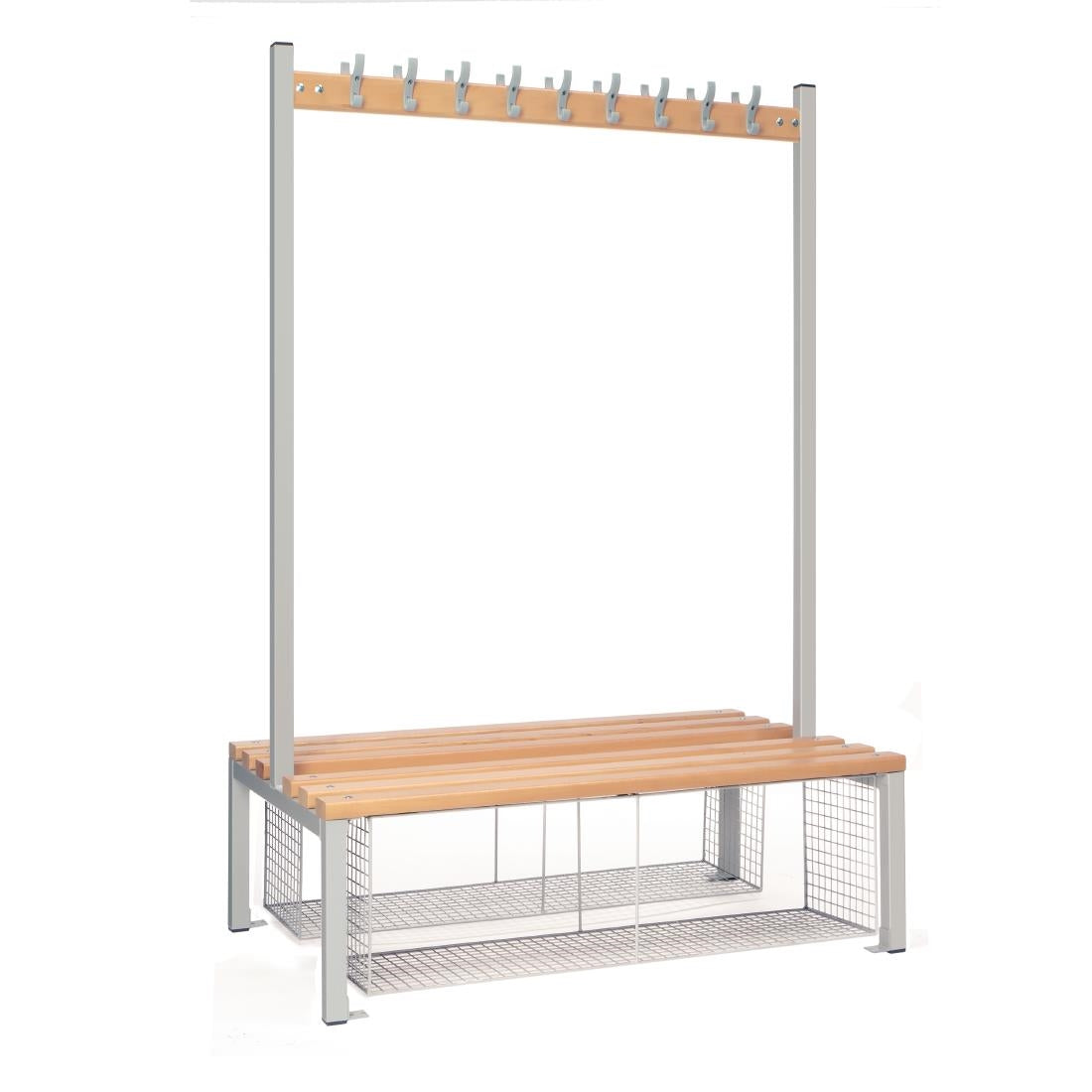 Double-sided Island Seating with Mesh Tray Grey 1200mm