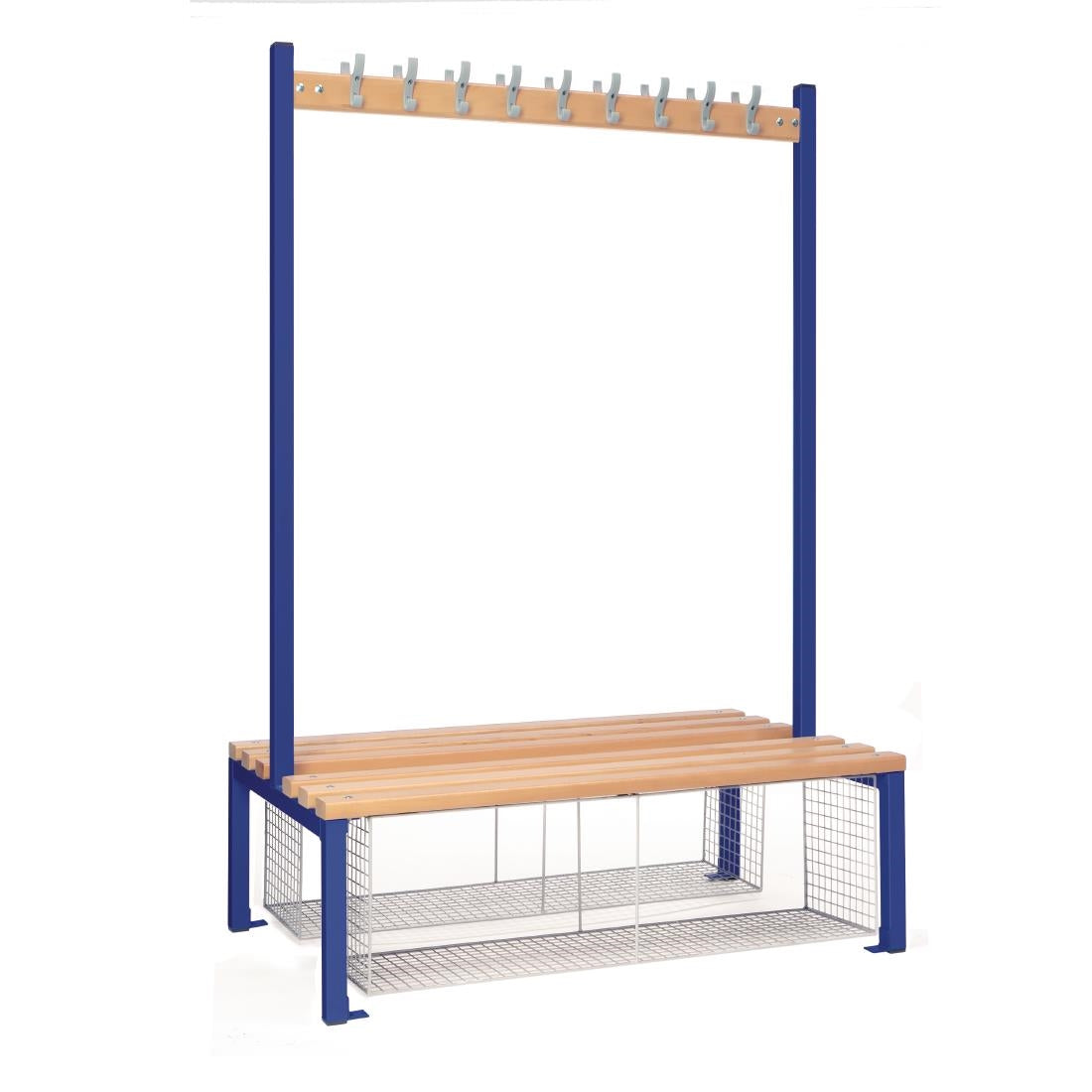Double-sided Island Seating with Mesh Tray Blue 1200mm
