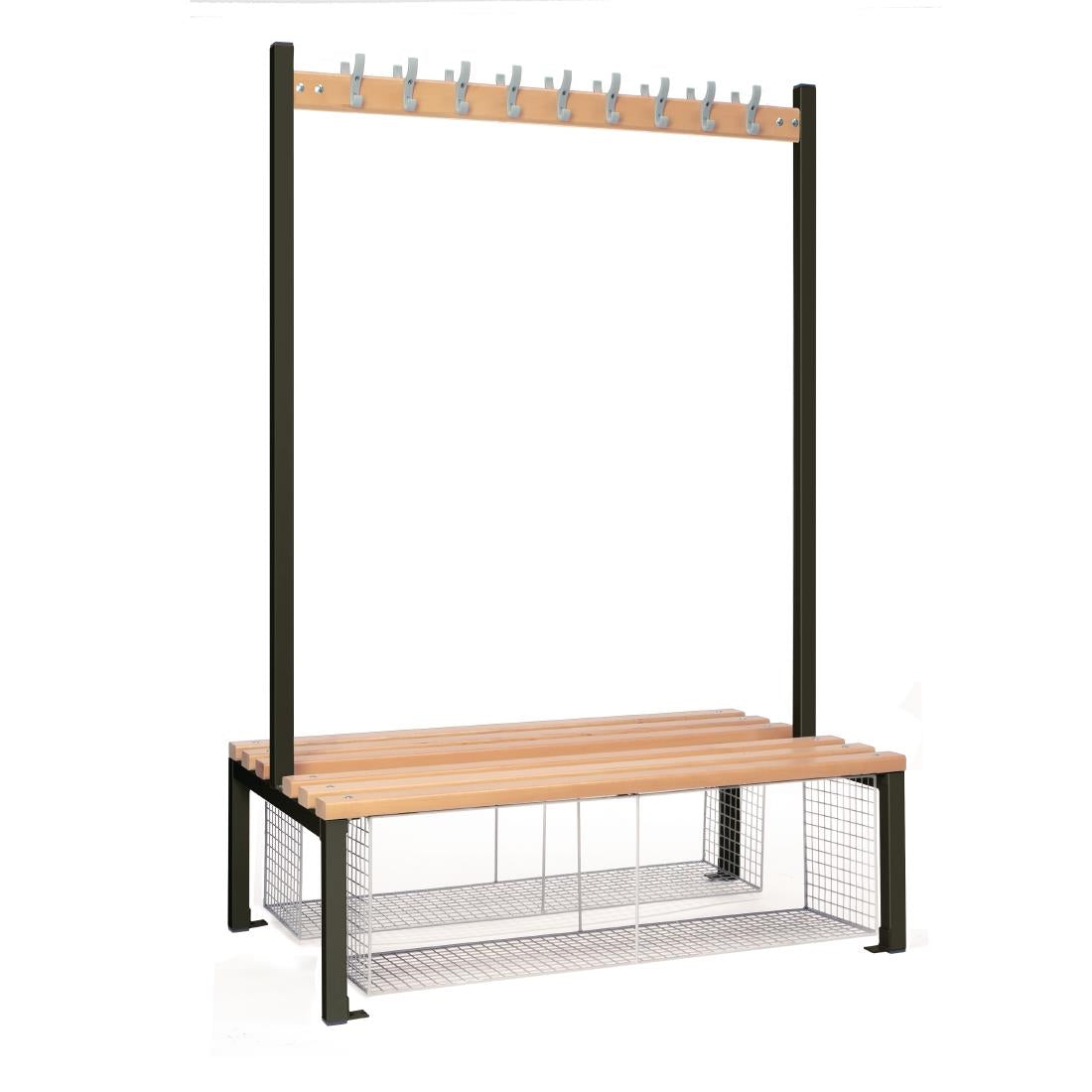 Double-sided Island Seating with Mesh Tray Black 1200mm