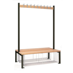 Double-sided Island Seating with Mesh Tray Black 1200mm