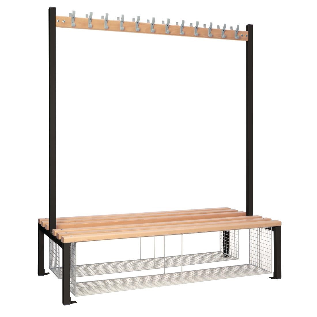 Double-sided Island Seating with Mesh Tray Black 1500mm