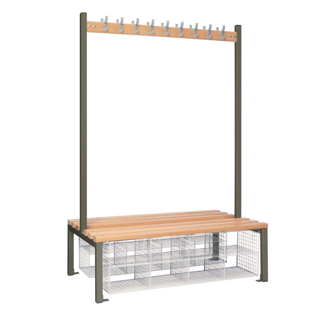 Double-Sided Island Seating with Mesh Basket Dark Grey 1200mm