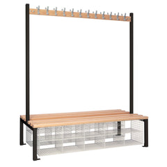 Double-Sided Island Seating with Mesh Basket Black 1500mm