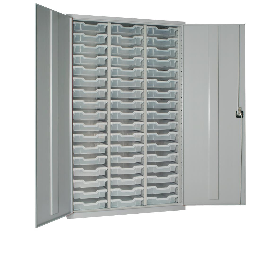 51 Tray High-Capacity Storage Cupboard - Grey with Transparent Trays