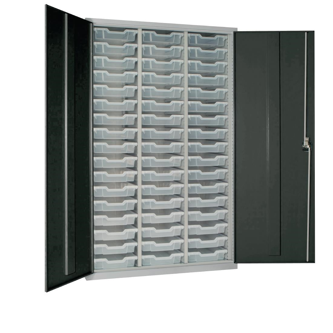 51 Tray High-Capacity Storage Cupboard - Dark Grey with Transparent Trays