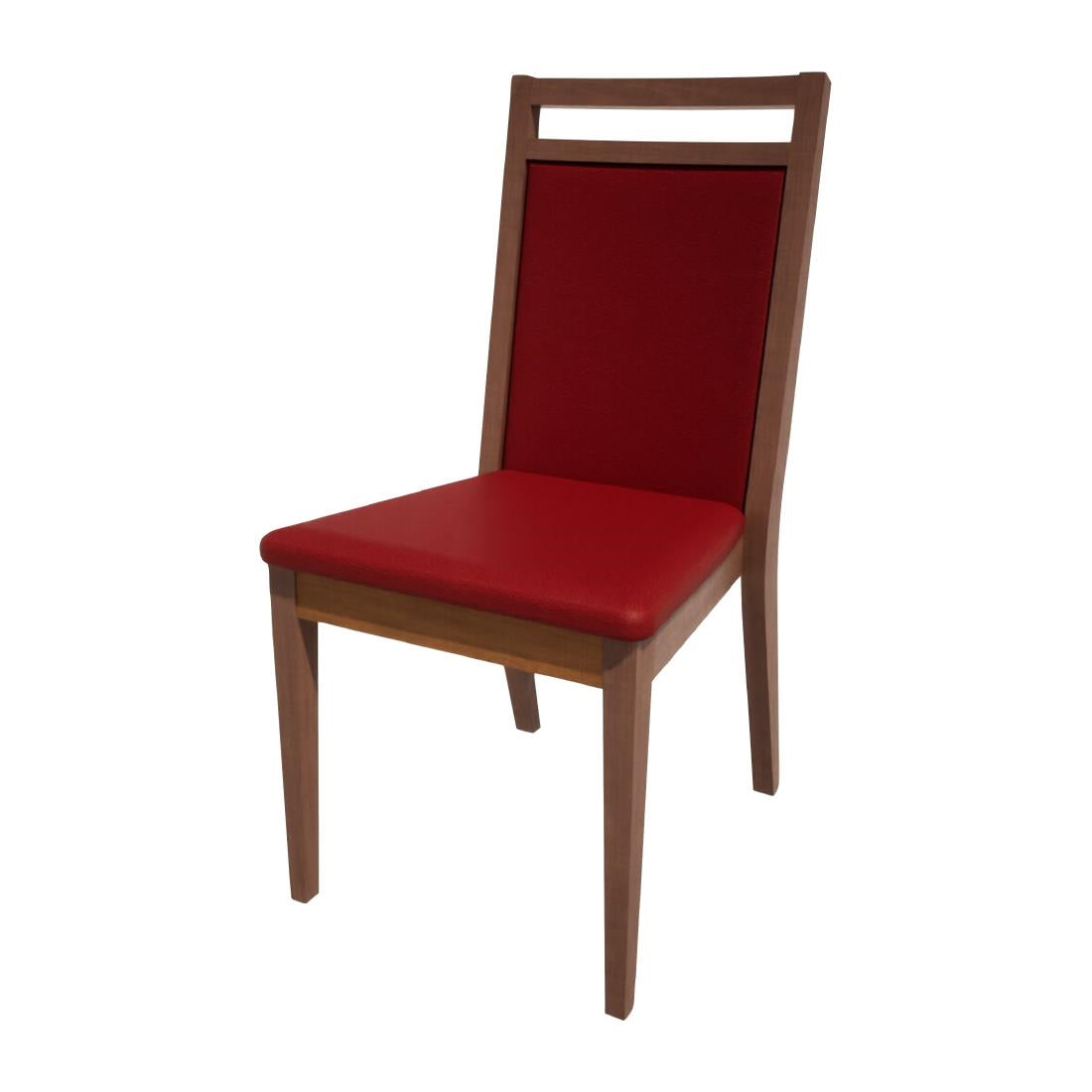 Bolero Bespoke Bia B Stacking Chair in Red/Walnut