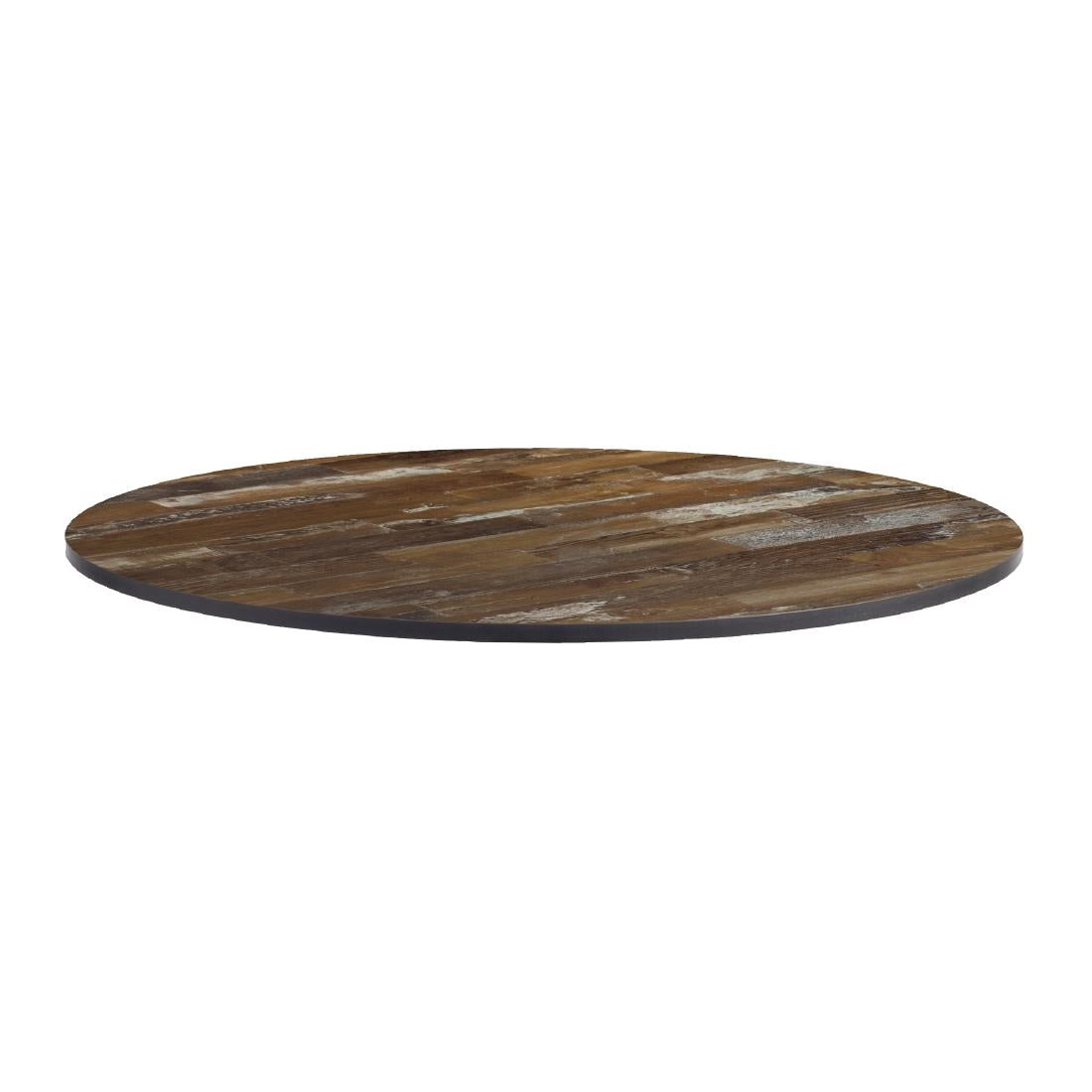 Extrema Round Table Top Planked Vintage Wood 600mm