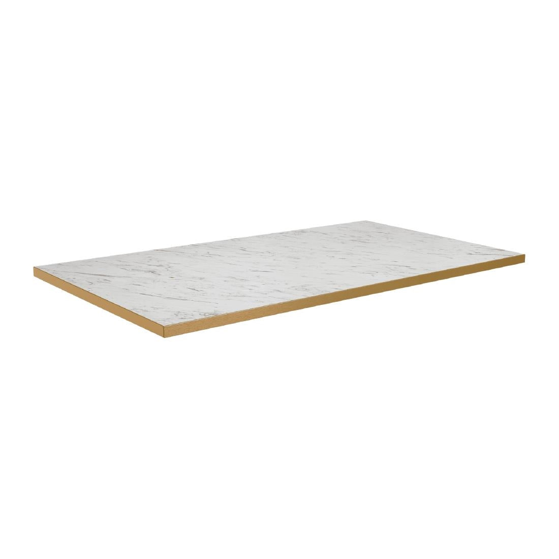 Omega Rectangular Laminate Table Top White Carrara Marble 1200x700mm