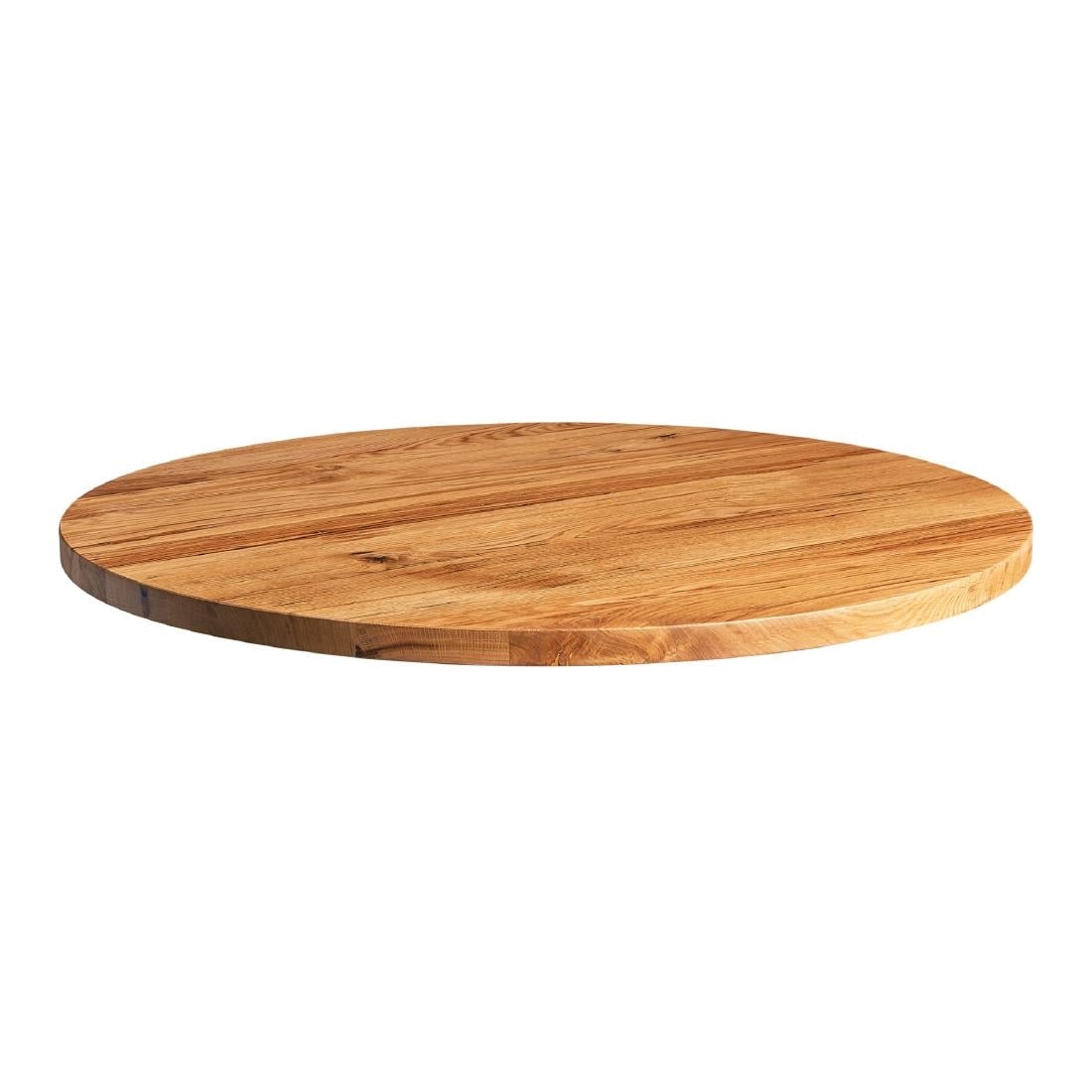 Solid Oak Round Table Top Natural 750mm