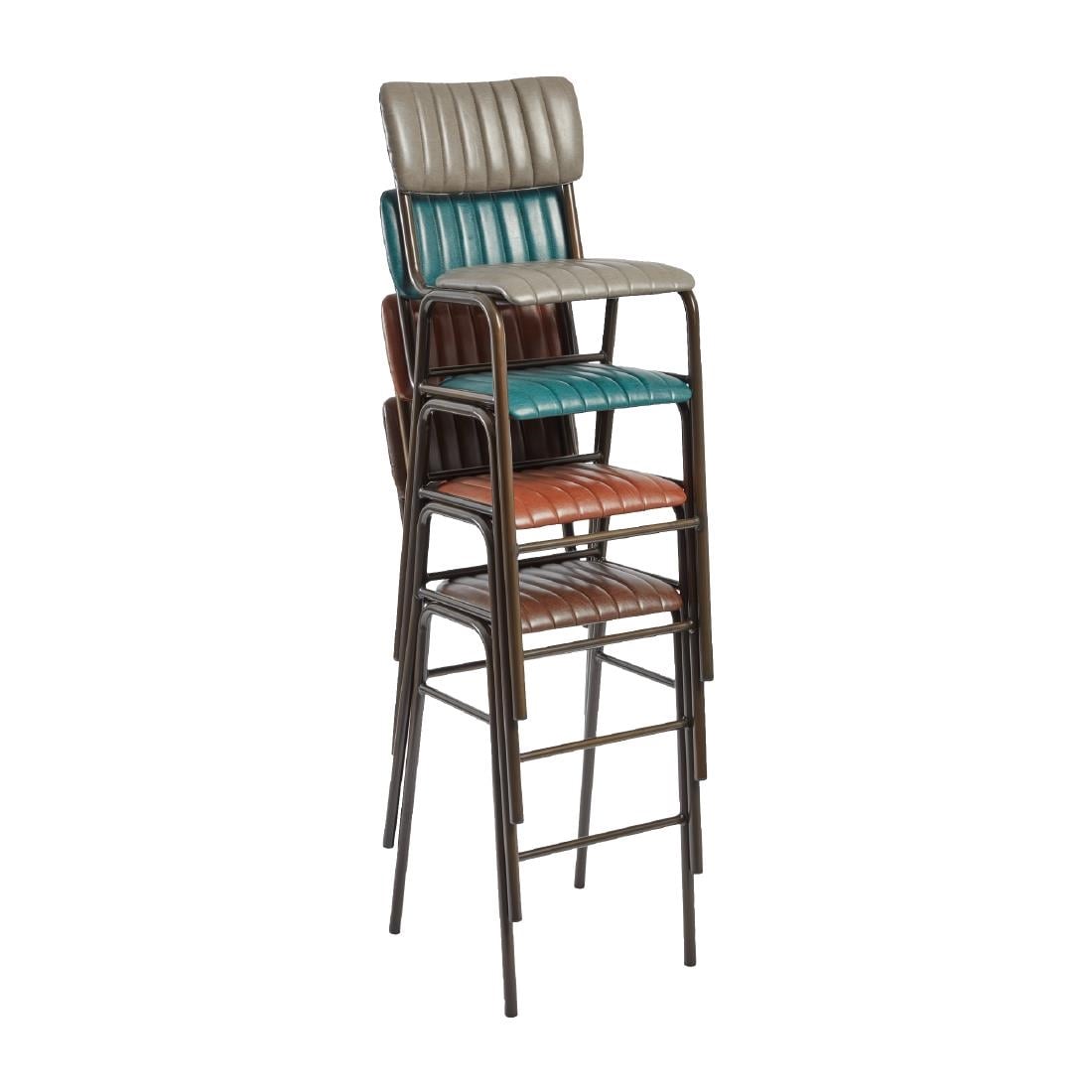 Tavo Stacking Bar Stools Vintage Brown (2 Pack)