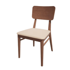 Bolero Bespoke Brenda Side Chair Cream Faux Leather Walnut Frame