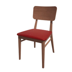 Bolero Bespoke Brenda Side Chair – Red Faux Leather & Walnut