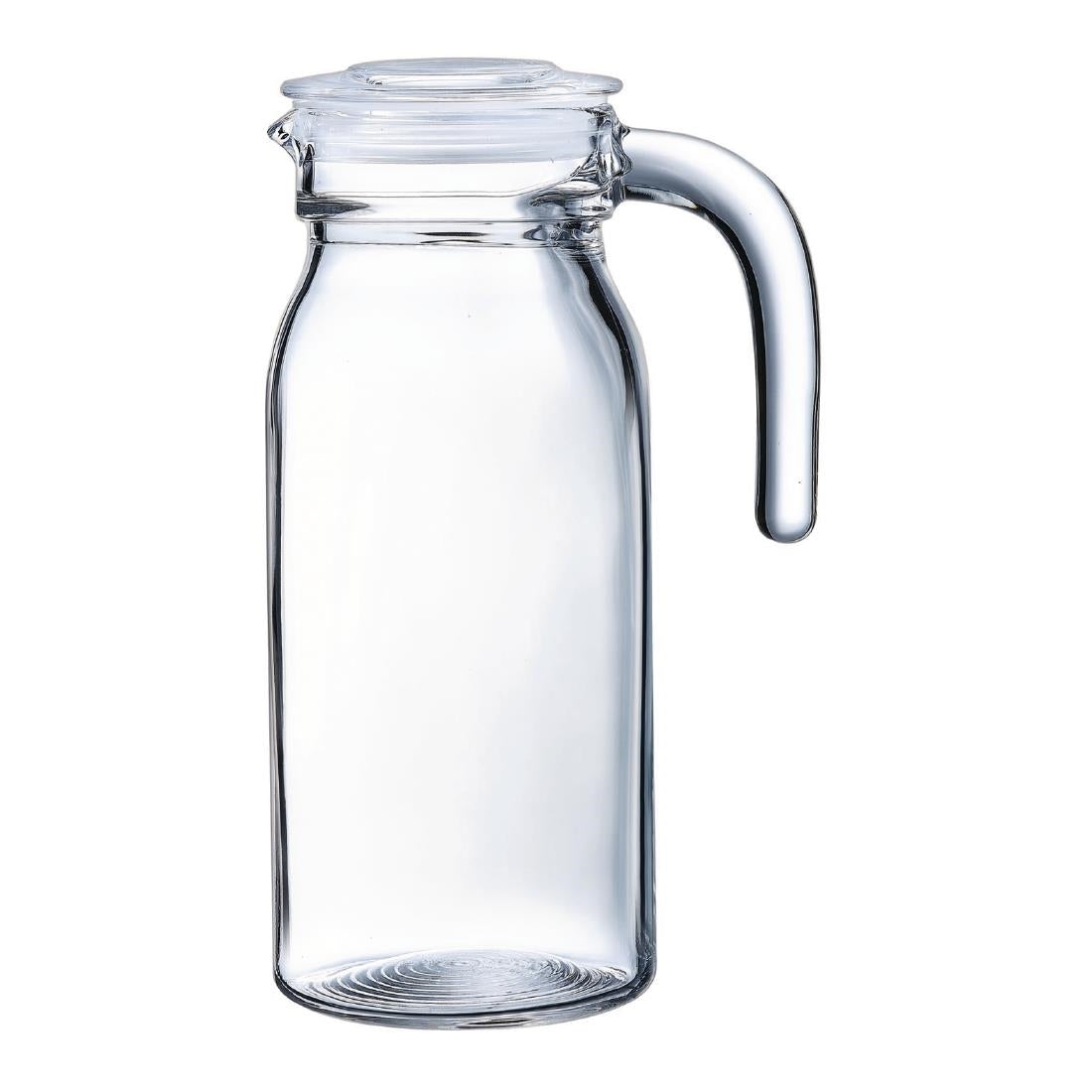 Arcoroc Spring Glass Jugs with Lid 1Ltr (6 Pack)