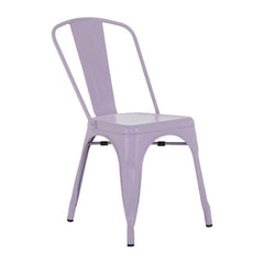 Bolero Bistro Metal Stacking Chairs Lilac Pop (Pack of 4)