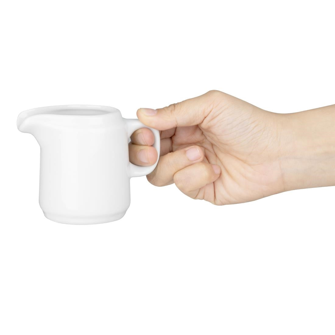 Olympia Whiteware Handled Jugs 130ml (12 Pack)
