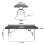Bolero Rectangular Centre Folding Table Black 6ft