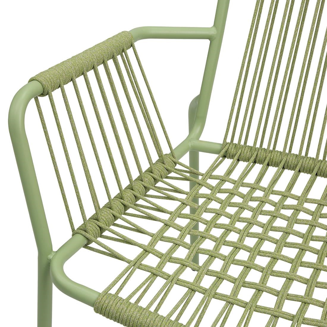 Bolero Melbourne Rope Design Armchairs Light Green (4 Pack)