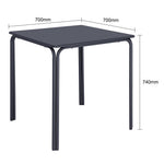 Bolero Adeline Steel Square Table Slate Blue 700x700mm