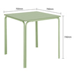 Bolero Adeline Steel Square Table Light Green 700x700mm