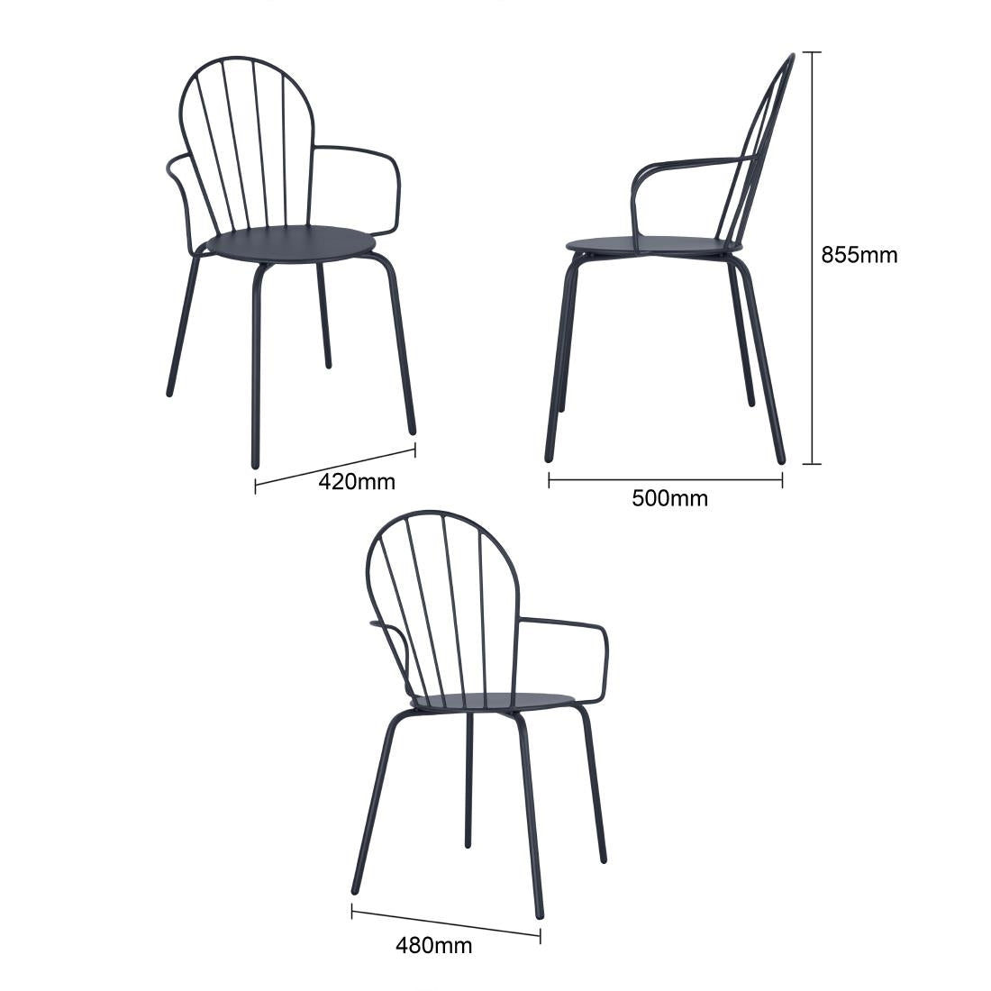 Bolero Adeline Armchairs Slate Blue (4 Pack)