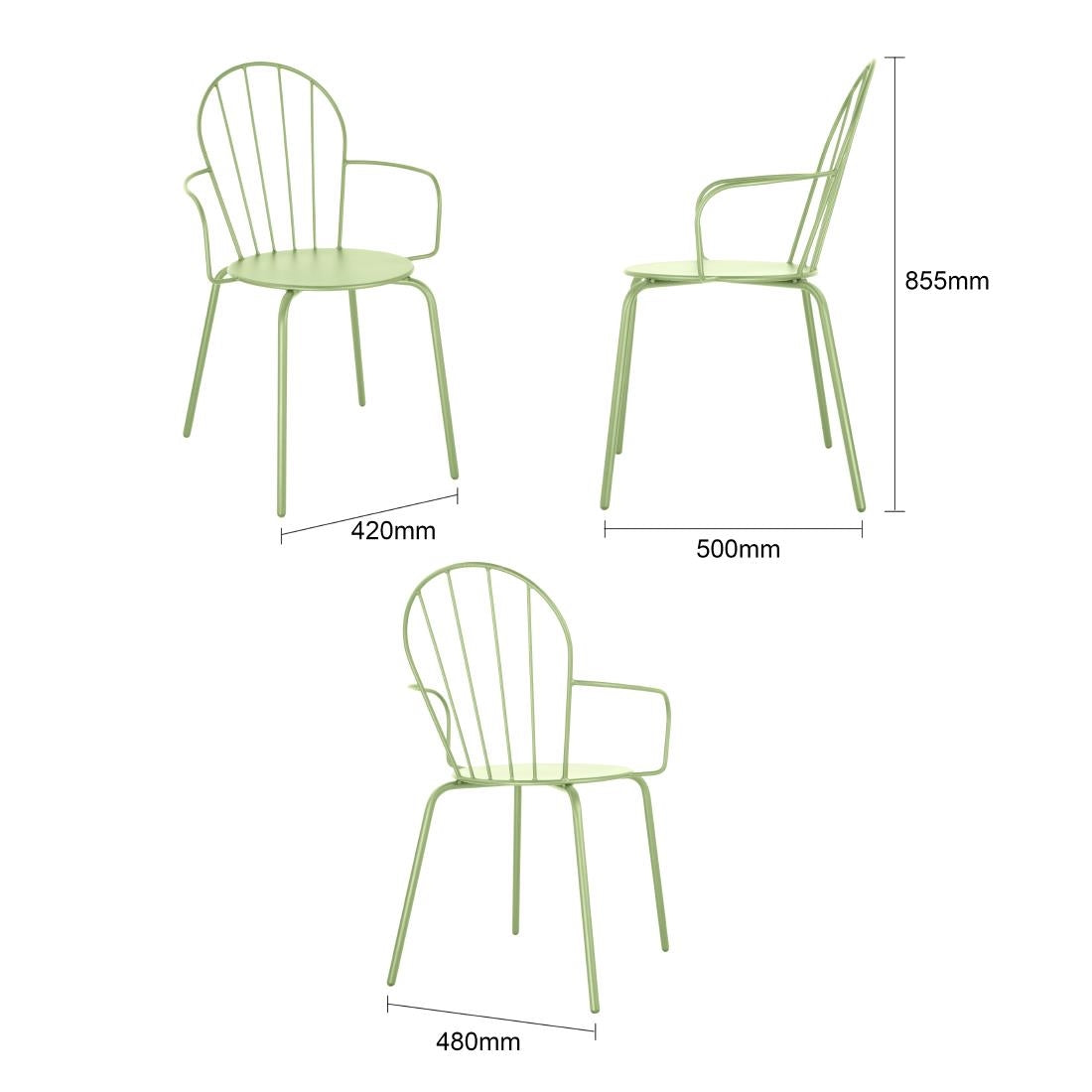 Bolero Adeline Armchairs Light Green (4 Pack)