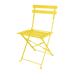 Bolero Perth Pavement Style Folding Chairs Mellow Yellow 2 Pack