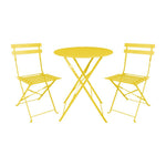 Bolero Perth Pavement Style Folding Chairs Mellow Yellow (2 Pack)